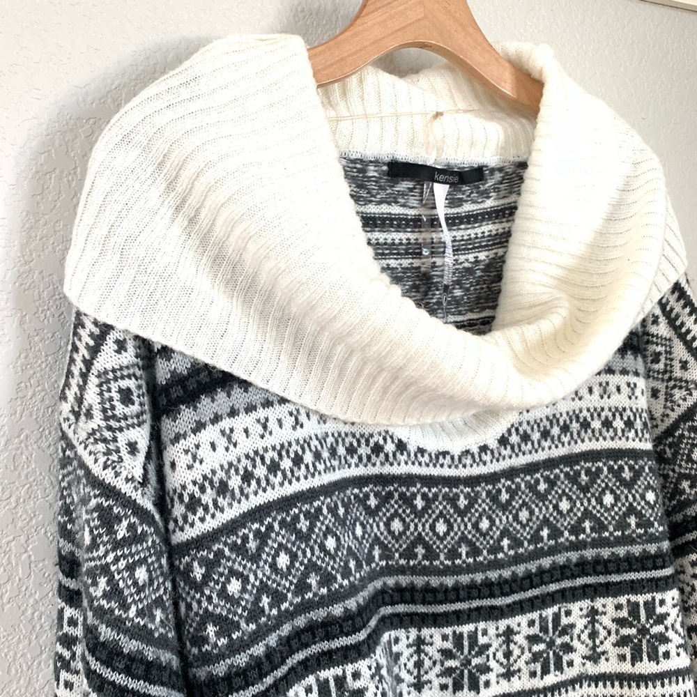 Kensie Cowl Neck Winter Oversized Sweater Sz L - Picture 2 of 7